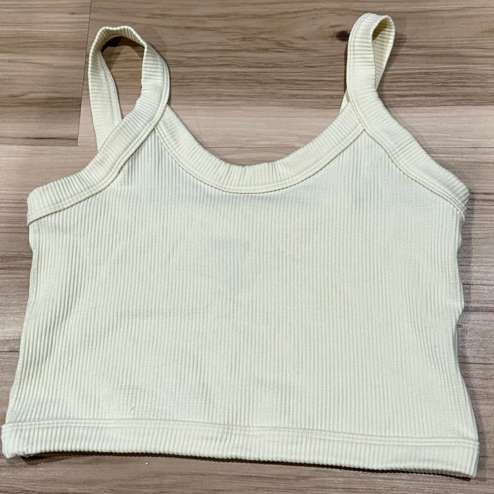Freshwear Yellow Ribbed Tank Top Cropped Women’s Large